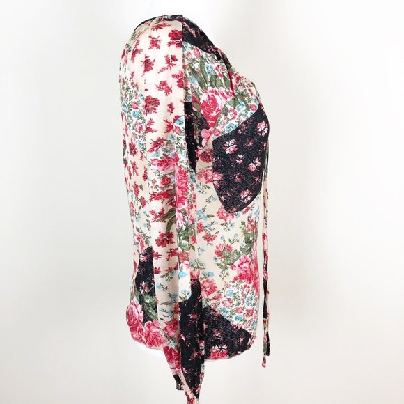 KAREN KANE Floral Peasant Boho Top Blouse M - Picture 3 of 5